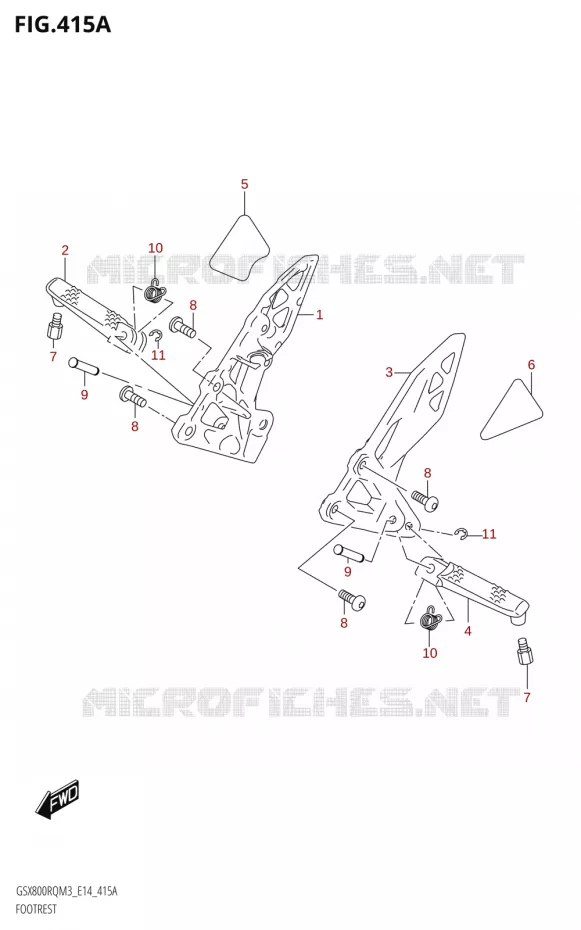 REPOSE PIEDS Suzuki MOTO 800 GSX 2023  GSX800RQ M3 (E14)