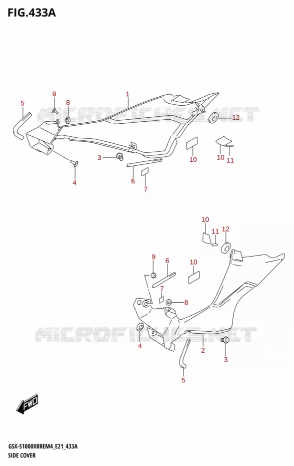 CARENAGES ARRIERE Suzuki MOTO 1000 GSX-S 2024  GSX-S1000XRRE M4 (E21)