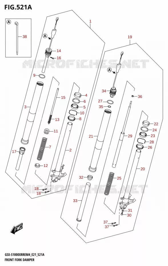 FOURCHE Suzuki MOTO 1000 GSX-S 2024  GSX-S1000XRRE M4 (E21)
