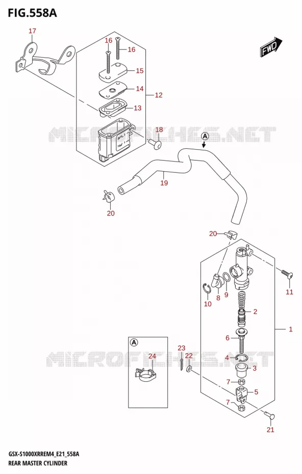MAITRE CYLINDRE DE FREIN ARRIERE Suzuki MOTO 1000 GSX-S 2024  GSX-S1000XRRE M4 (E21)