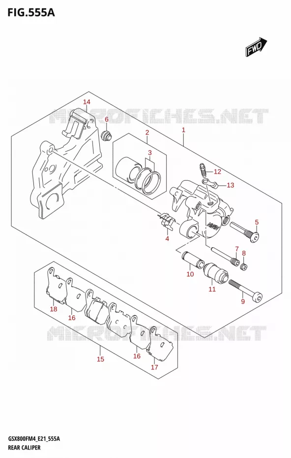 ETRIER DE FREIN ARRIERE Suzuki MOTO 800 GSX 2024  GSX800FRQ M4 (E21)