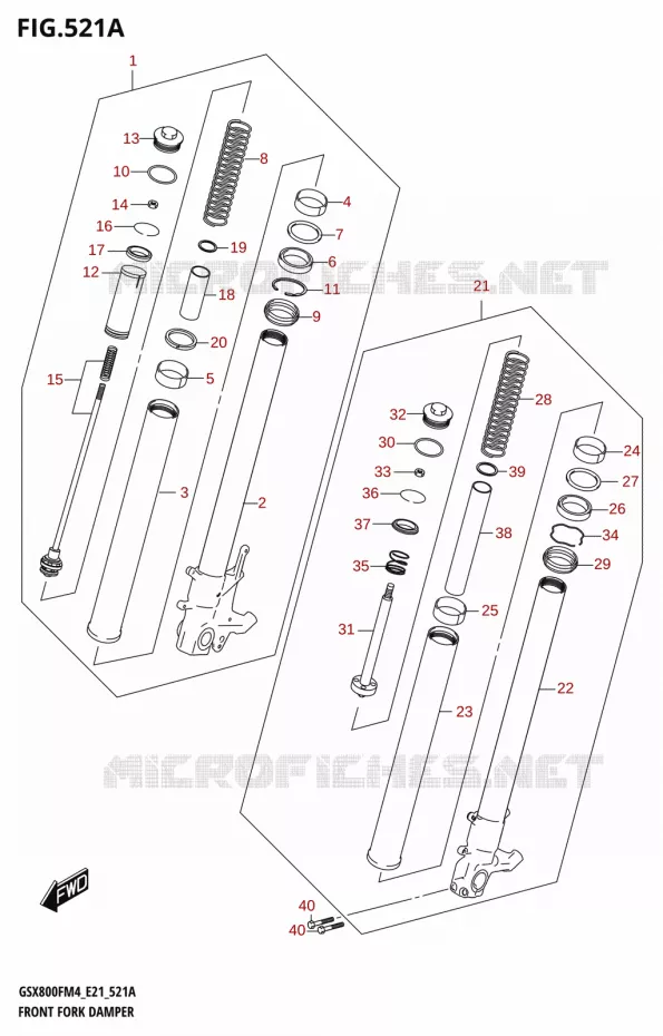 FOURCHE Suzuki MOTO 800 GSX 2024  GSX800FRQ M4 (E21)