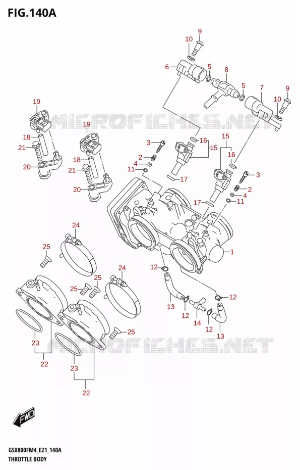 CORPS DE PAPILLON Suzuki MOTO 800 GSX 2024  GSX800FUQ M4 (E21)