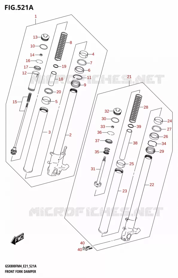 FOURCHE Suzuki MOTO 800 GSX 2024  GSX800FUQ M4 (E21)