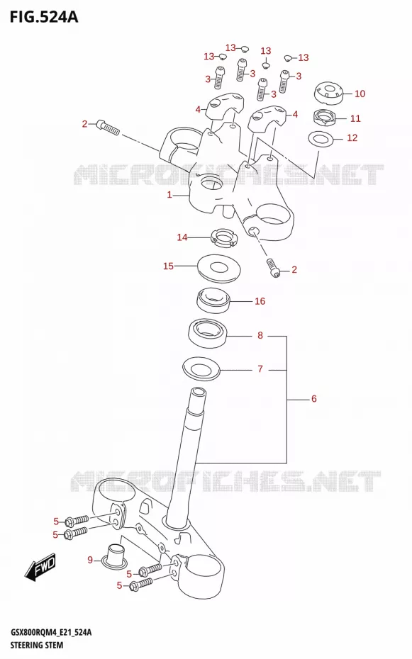 COLONNE DE DIRECTION Suzuki MOTO 800 GSX 2024  GSX800UQ M4 (E21)
