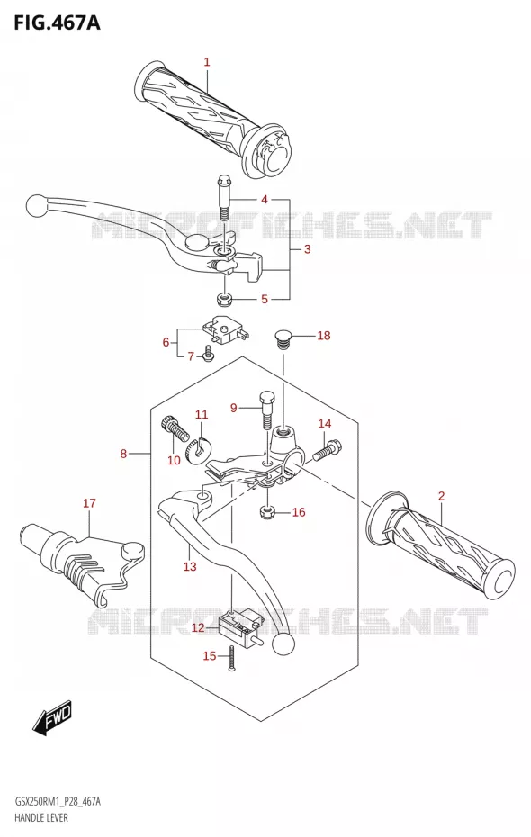 LEVIERS - POIGNEES Suzuki MOTO 250 GSX-R 2021  GSX250R M1 (P28)