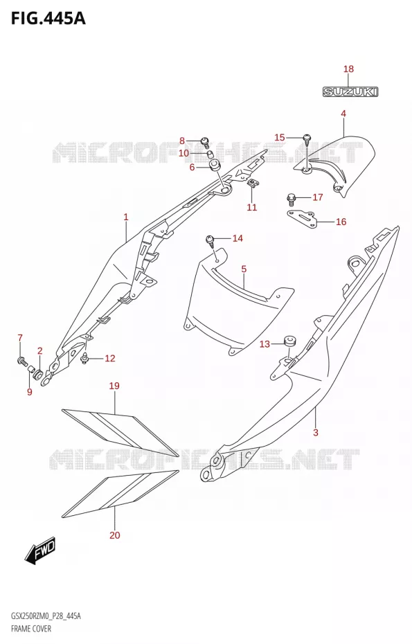 CARENAGES ARRIERE Suzuki MOTO 250 GSX-R 2020  GSX250RZ M0 E03,E28,E33