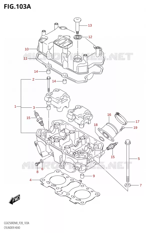 CULASSE Suzuki MOTO 250 GSX-R 2020  GSX250RZ M0 E03,E28,E33