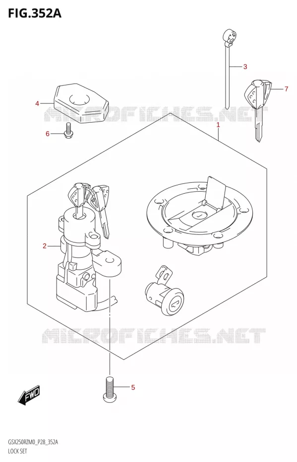 KIT SERRURE Suzuki MOTO 250 GSX-R 2020  GSX250RZ M0 E03,E28,E33
