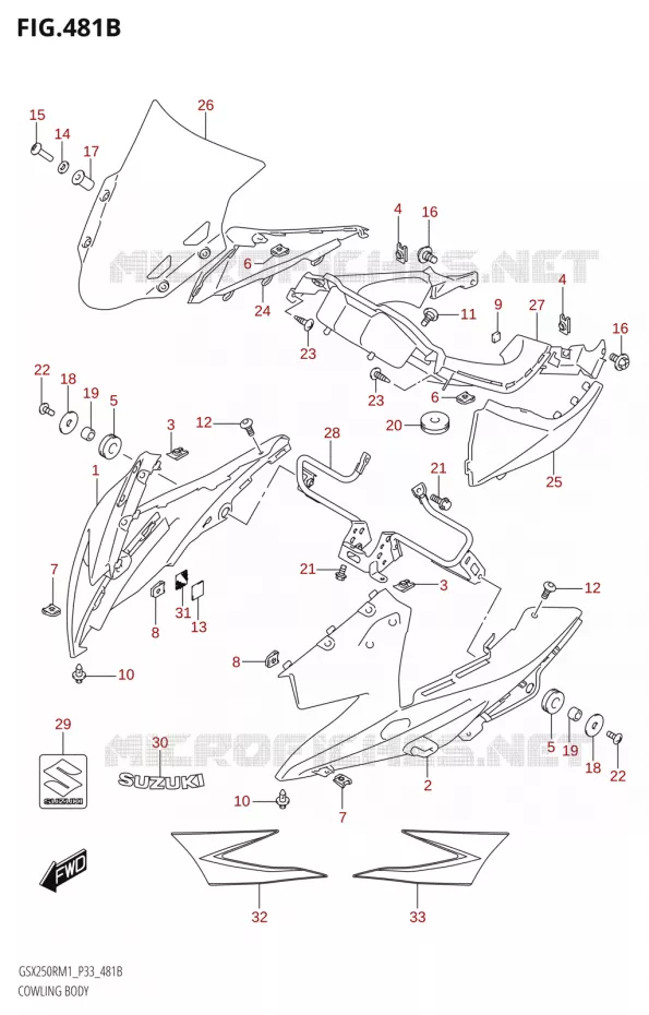 CARENAGES (GSX250RA) Suzuki MOTO 250 GSX-R 2021  GSX250R M1 (P33)