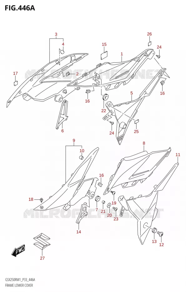 CARENAGES INFERIEURS (GSX250R) Suzuki MOTO 250 GSX-R 2021  GSX250R M1 (P33)
