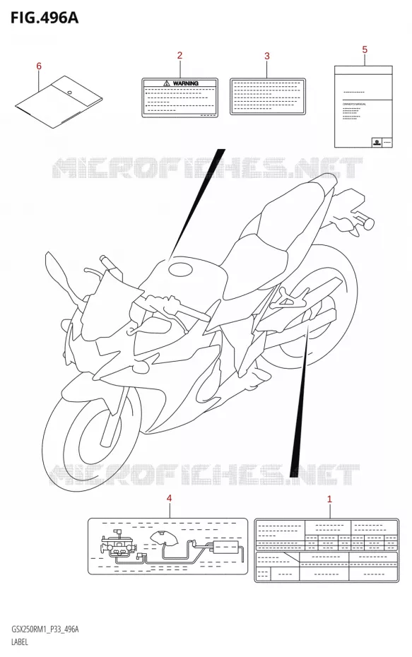 ETIQUETTE Suzuki MOTO 250 GSX-R 2021  GSX250R M1 (P33)