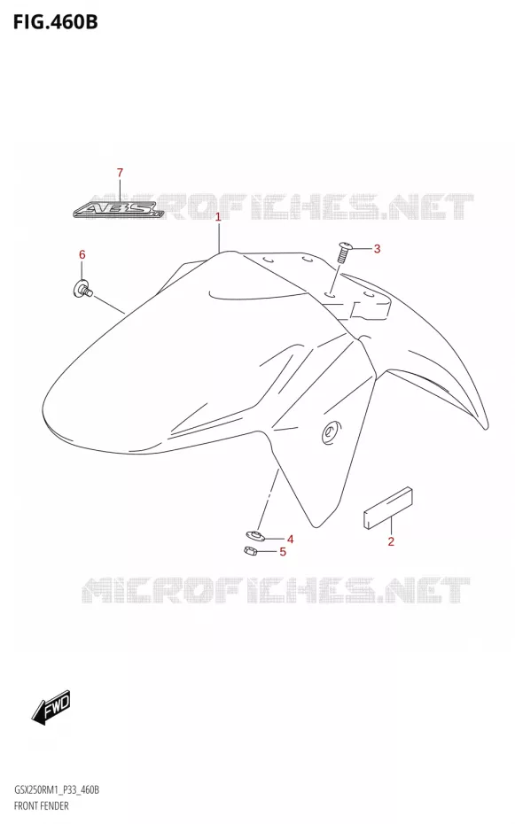 GARDE BOUE AVANT (GSX250RA) Suzuki MOTO 250 GSX-R 2021  GSX250R M1 (P33)