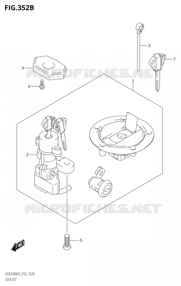 JEU DE SERRURES Suzuki MOTO 250 GSX-R 2021  GSX250R M1 (P33)