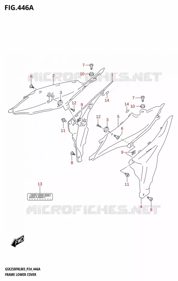 CARENAGES INFERIEURS (GSX250FRL) Suzuki MOTO 250 GSX-R 2023  GSX250FRLX / GSX250FRL M3 (P24)