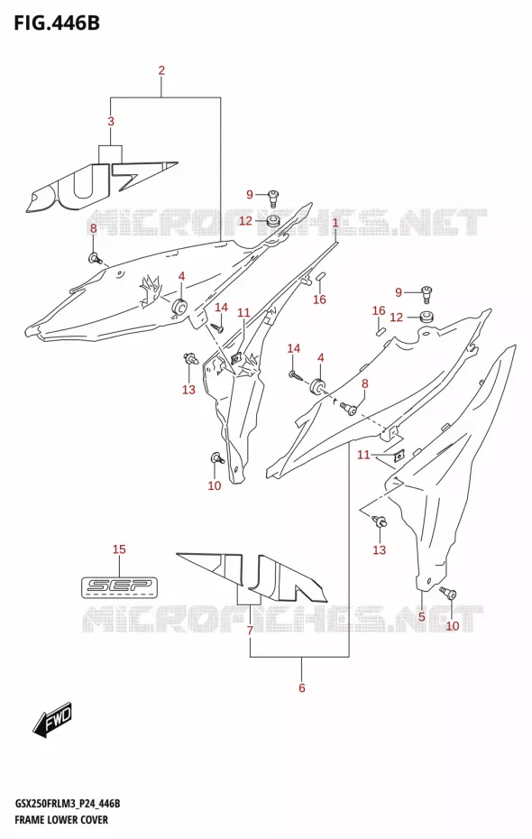 CARENAGES INFERIEURS (GSX250FRLX) Suzuki MOTO 250 GSX-R 2023  GSX250FRLX / GSX250FRL M3 (P24)
