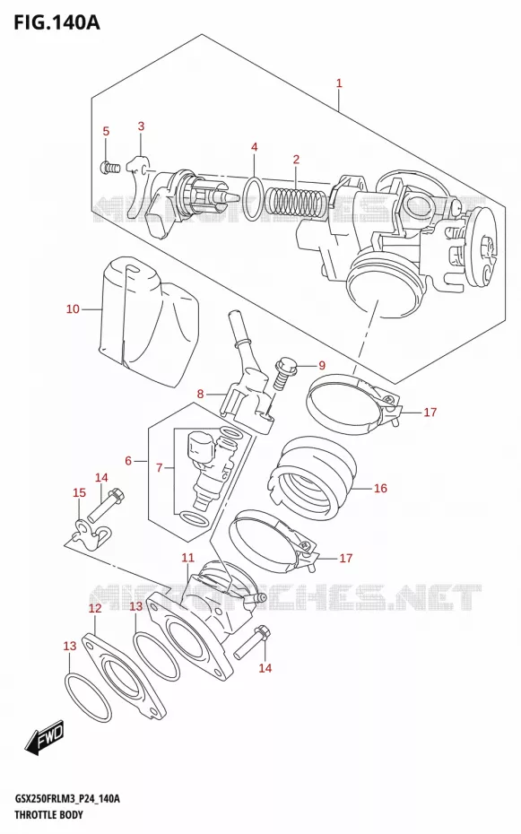CORPS DE PAPILLON Suzuki MOTO 250 GSX-R 2023  GSX250FRLX / GSX250FRL M3 (P24)