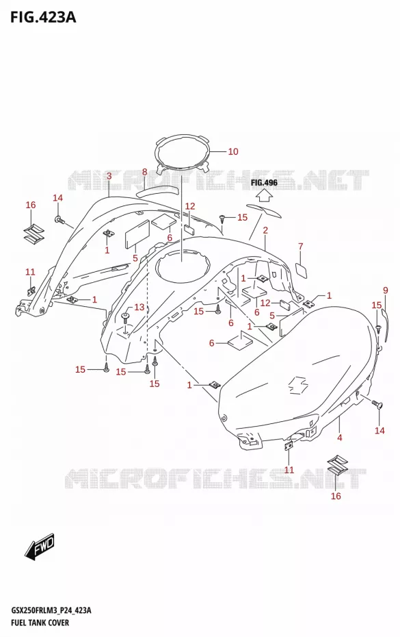 COUVRE RESERVOIR (GSX250FRL) Suzuki MOTO 250 GSX-R 2023  GSX250FRLX / GSX250FRL M3 (P24)