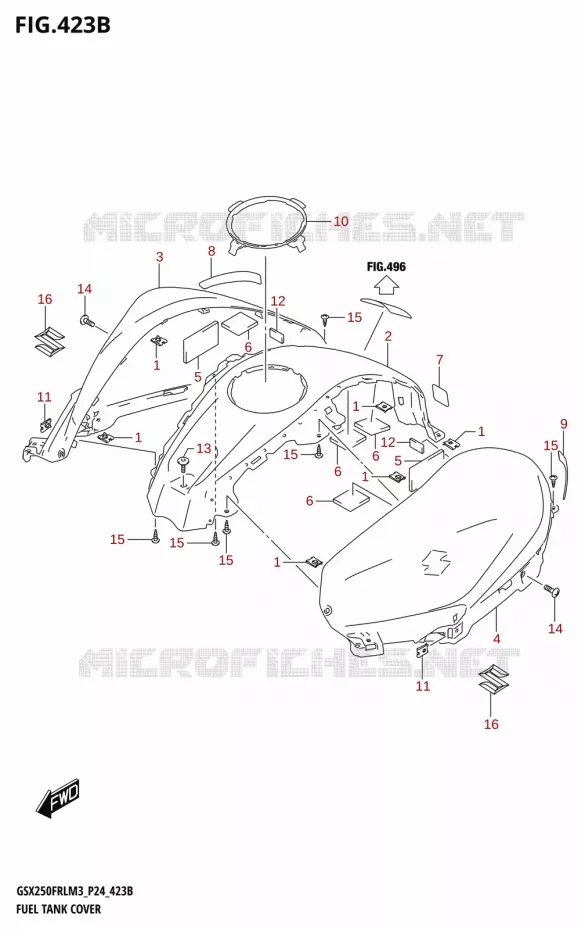 COUVRE RESERVOIR (GSX250FRLX) Suzuki MOTO 250 GSX-R 2023  GSX250FRLX / GSX250FRL M3 (P24)