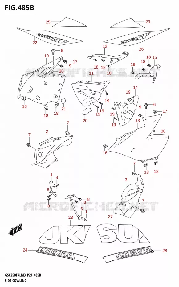 FLANCS DE CARENAGES (GSX250FRLX) Suzuki MOTO 250 GSX-R 2023  GSX250FRLX / GSX250FRL M3 (P24)