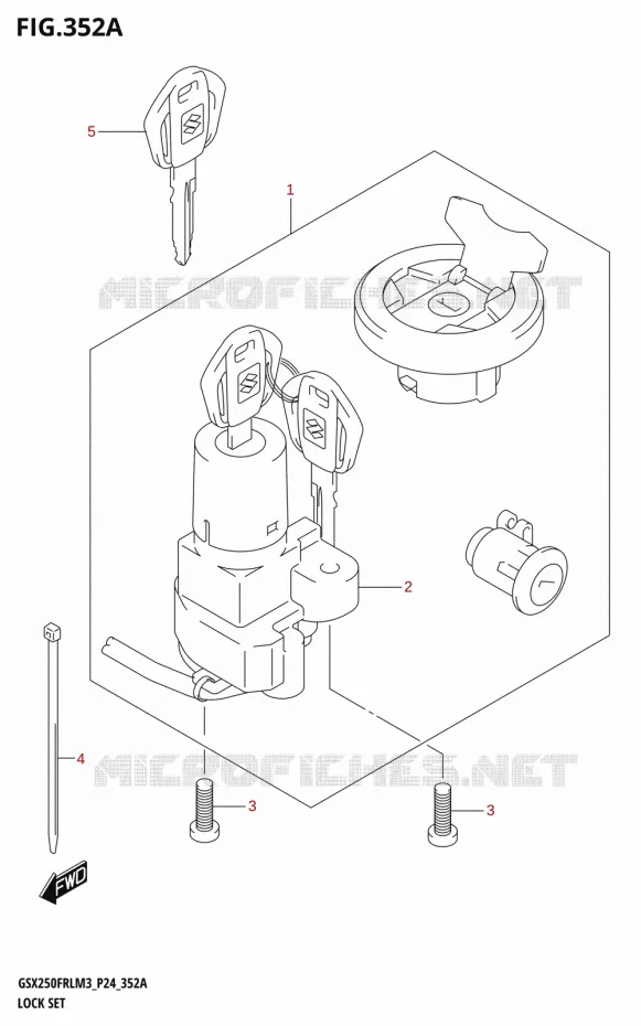 JEU DE SERRURES Suzuki MOTO 250 GSX-R 2023  GSX250FRLX / GSX250FRL M3 (P24)