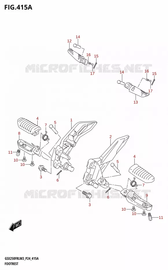 REPOSE PIEDS Suzuki MOTO 250 GSX-R 2023  GSX250FRLX / GSX250FRL M3 (P24)