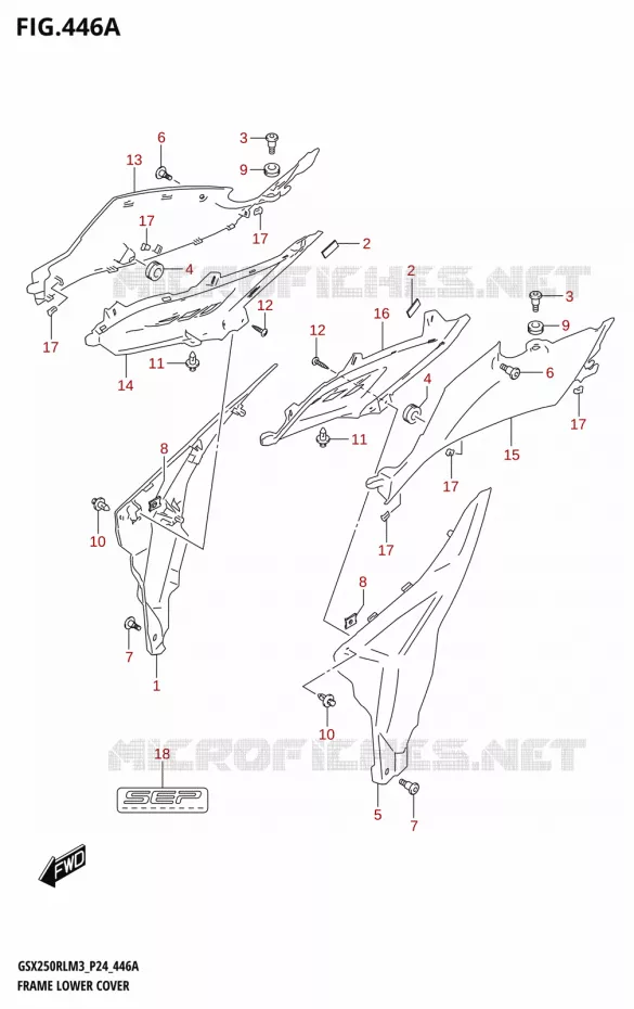 CARENAGES INFERIEURS Suzuki MOTO 250 GSX-R 2023  GSX250RL M3 (P24)