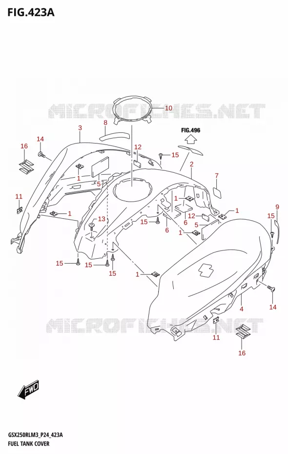 COUVRE RESERVOIR Suzuki MOTO 250 GSX-R 2023  GSX250RL M3 (P24)