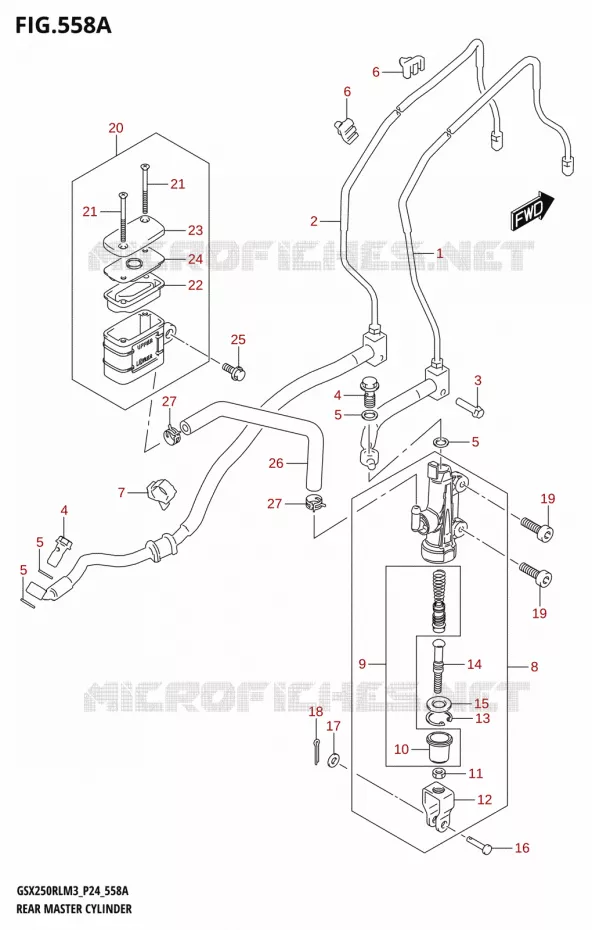 MAITRE CYLINDRE DE FREIN ARRIERE Suzuki MOTO 250 GSX-R 2023  GSX250RL M3 (P24)