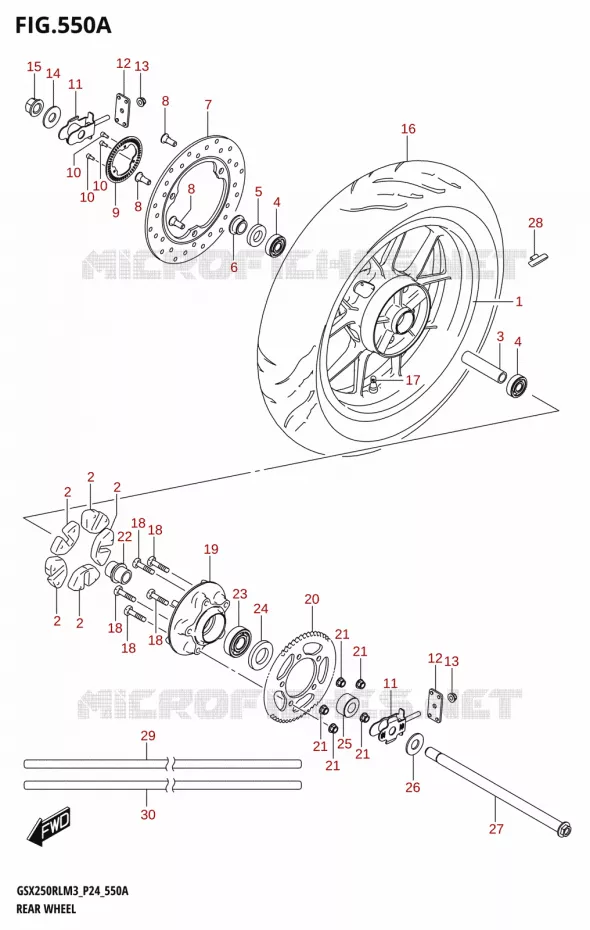 ROUE ARRIERE Suzuki MOTO 250 GSX-R 2023  GSX250RL M3 (P24)