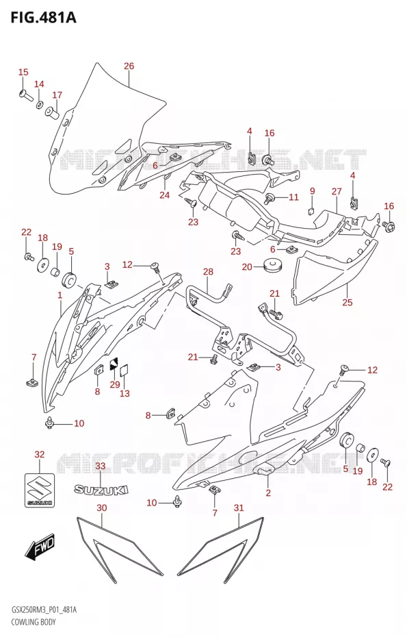 CARENAGES (GSX250RRLJ:M3:P01) Suzuki MOTO 250 GSX-R 2023  GSX250RRLJ M3 (P01)