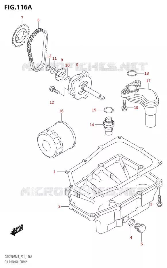 CARTER INFERIEUR - POMPE A HUILE Suzuki MOTO 250 GSX-R 2023  GSX250RRLJ M3 (P01)