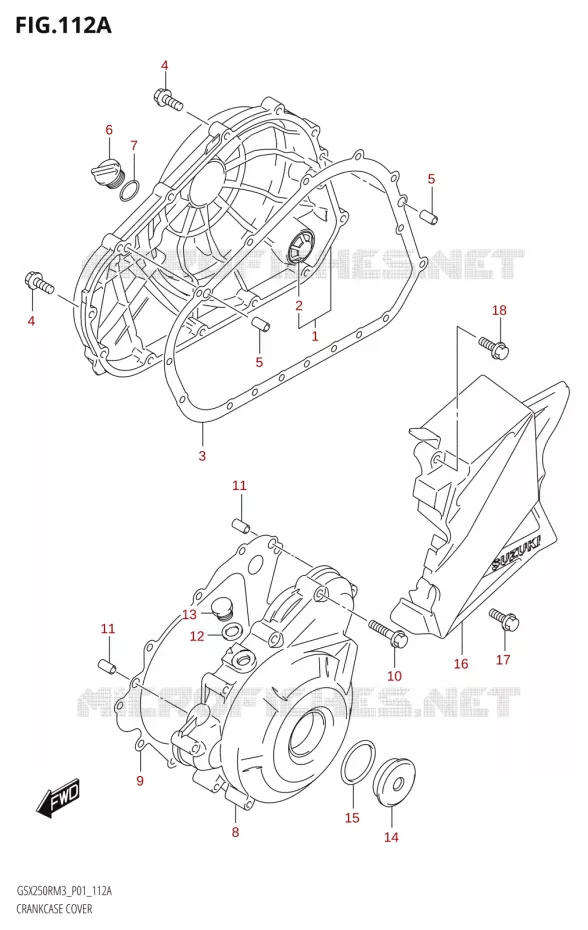 COUVERCLES DE CARTERS Suzuki MOTO 250 GSX-R 2023  GSX250RRLJ M3 (P01)