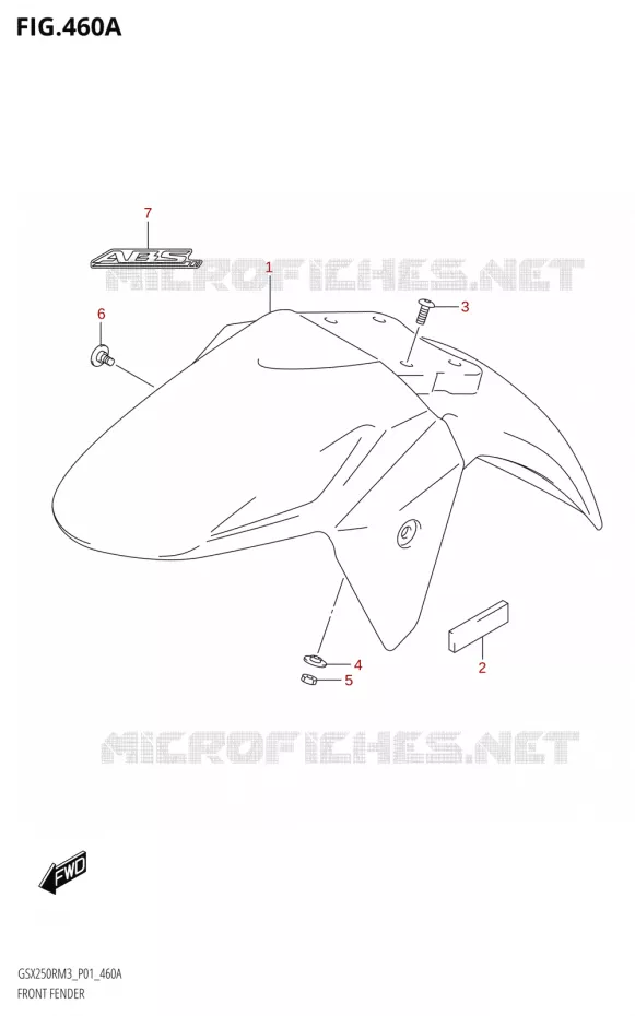GARDE BOUE AVANT (GSX250RRLJ:M3:P01) Suzuki MOTO 250 GSX-R 2023  GSX250RRLJ M3 (P01)