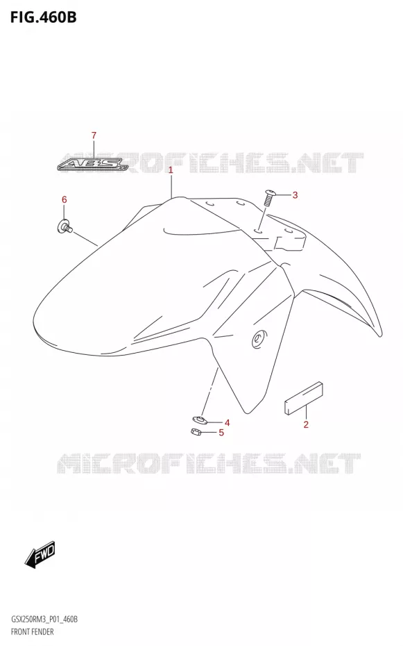 GARDE BOUE AVANT (GSX250RRLZ:M3:P01) Suzuki MOTO 250 GSX-R 2023  GSX250RRLJ M3 (P01)