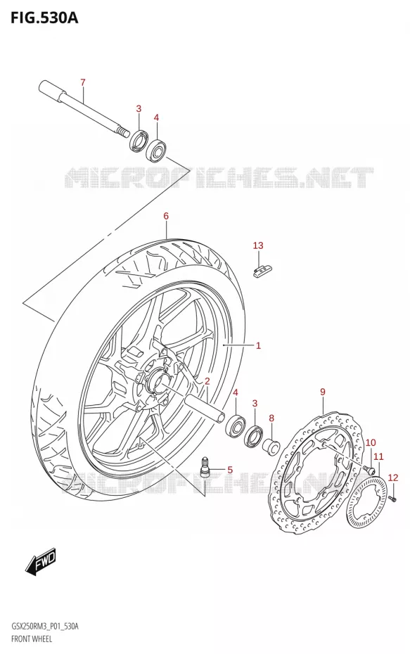 ROUE AVANT (GSX250RRLJ:M3:P01) Suzuki MOTO 250 GSX-R 2023  GSX250RRLJ M3 (P01)
