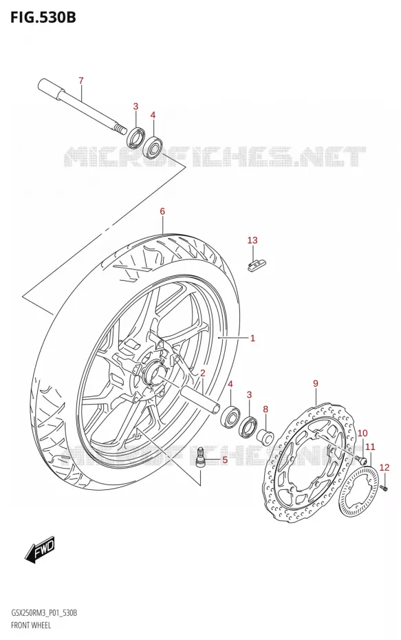 ROUE AVANT (GSX250RRLZ:M3:P01) Suzuki MOTO 250 GSX-R 2023  GSX250RRLJ M3 (P01)