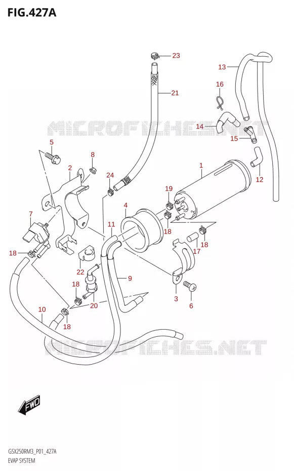 SYSTÈME DE RECYCLAGE VAPEURS CARBURANT Suzuki MOTO 250 GSX-R 2023  GSX250RRLJ M3 (P01)