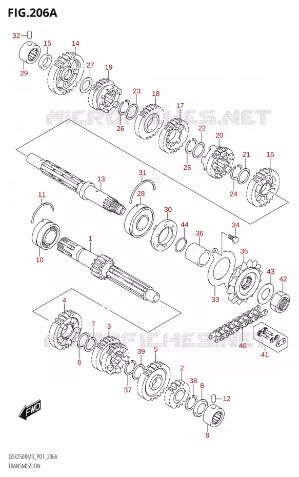 TRANSMISSION Suzuki MOTO 250 GSX-R 2023  GSX250RRLJ M3 (P01)