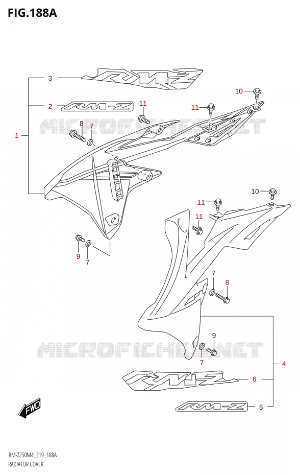 OUIES DE RADIATEUR Suzuki MOTO 250 RM-Z 2024  RM-Z250 M4 (E19)
