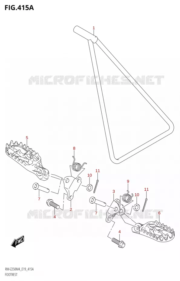 REPOSE PIEDS Suzuki MOTO 250 RM-Z 2024  RM-Z250 M4 (E19)