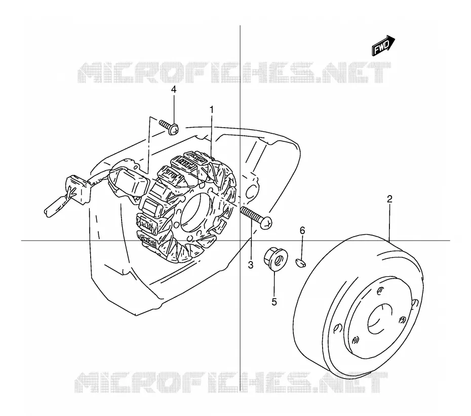 ALLUMAGE ROTOR - STATOR Suzuki MOTO 125 TU 1999  TU125XTUX(E2)