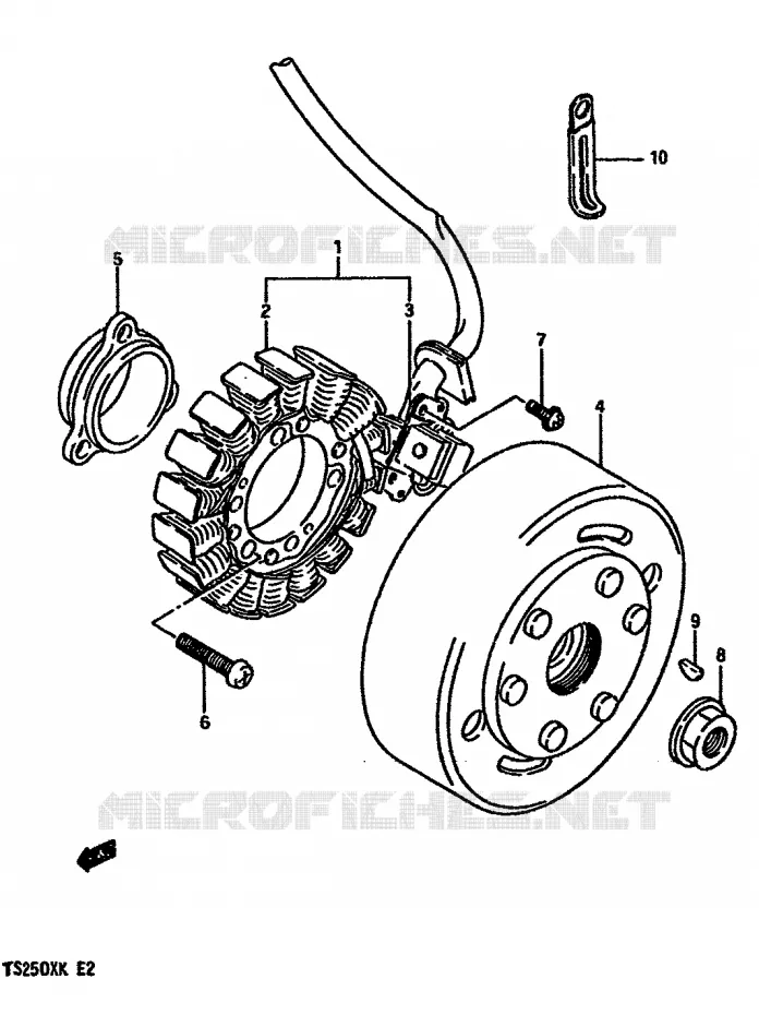 ALLUMAGE ROTOR - STATOR Suzuki MOTO 250 TS-X 1984  TS250XE(E/G/H/J/K)