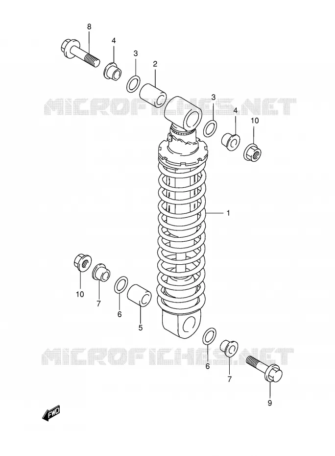 AMORTISSEUR ARRIERE (MODELE Z) Suzuki MOTO 125 TS-ER 1982  TS125ERZ(E1)