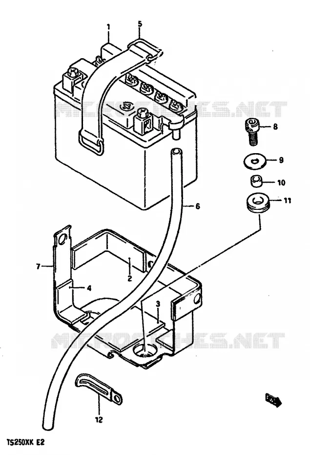 BATTERIE Suzuki MOTO 250 TS-X 1989  TS250XK(E/G/H/J/K)