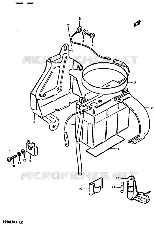 BATTERIE Suzuki MOTO 50 TS-ER 1981  TS50ERKDX(T/X)