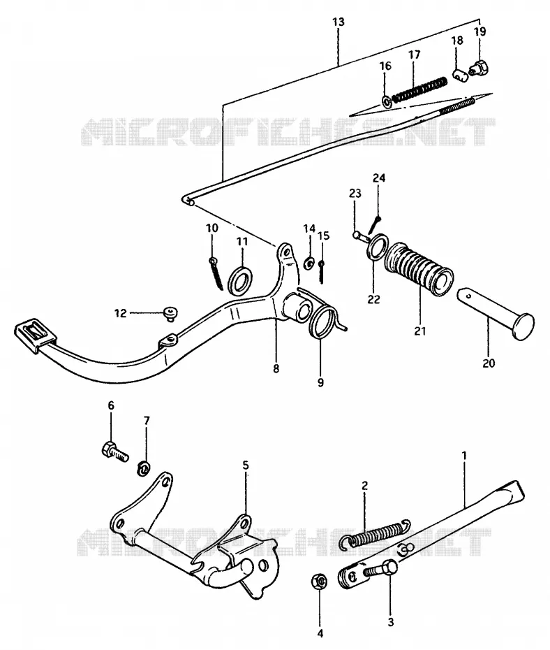 BEQUILLE - PEDALE DE FREIN ARRIERE Suzuki MOTO 50 TS-ER 1980  TS50ERPT(T)