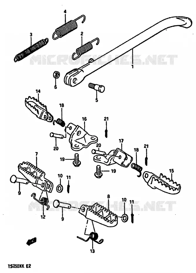 BEQUILLE Suzuki MOTO 250 TS-X 1986  TS250XG(E/G/H/J/K)