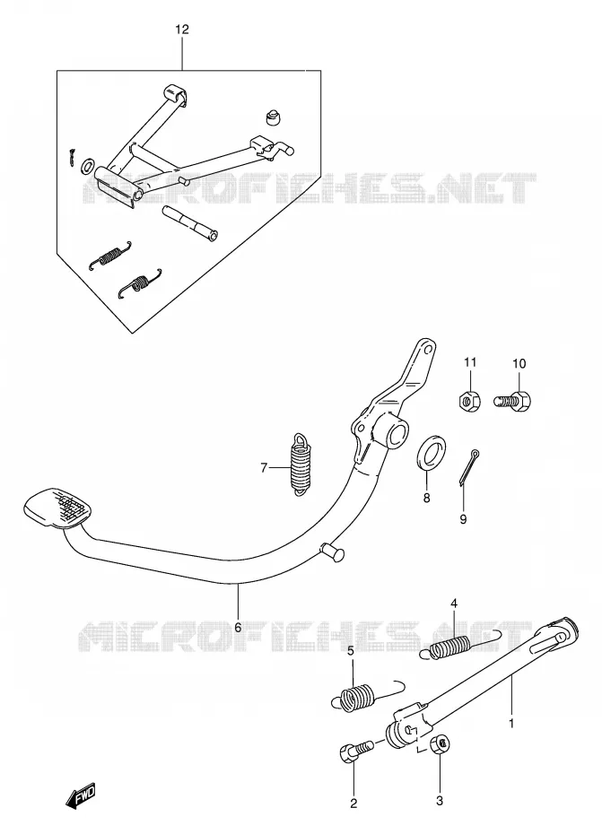 BEQUILLE Suzuki MOTO 250 TU 1998  TU250XW(E2)