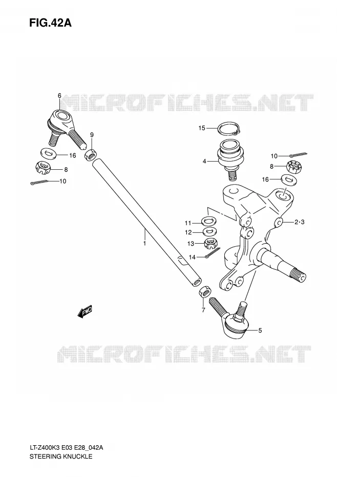 BIELLETTES DE DIRECTION - MOYEU (MODEL K5/K6/K7) Suzuki QUAD 400 QUADSPORT 2004  LT-Z400ZK4(E3/E28)
